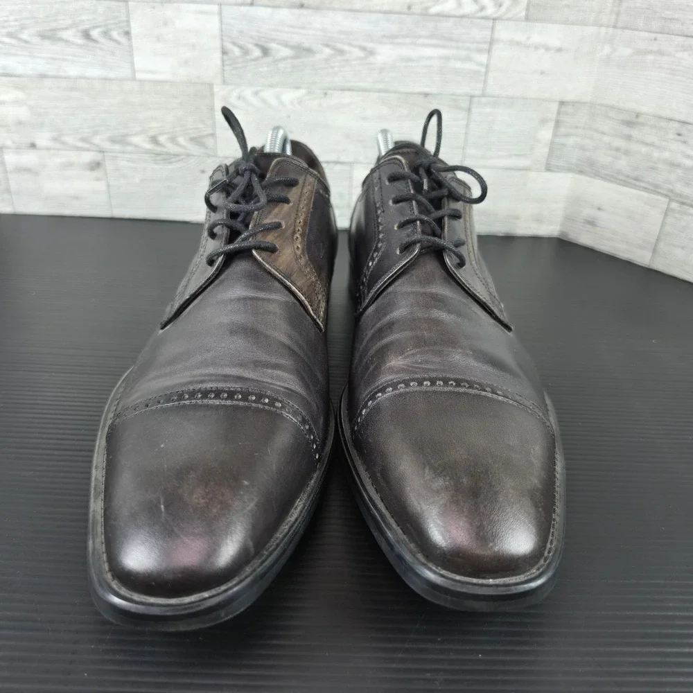 Bruno Magli Lansdale BM600252 Mens Leather Lace Up Cap Toe Oxfords Shoes Sz 11.5